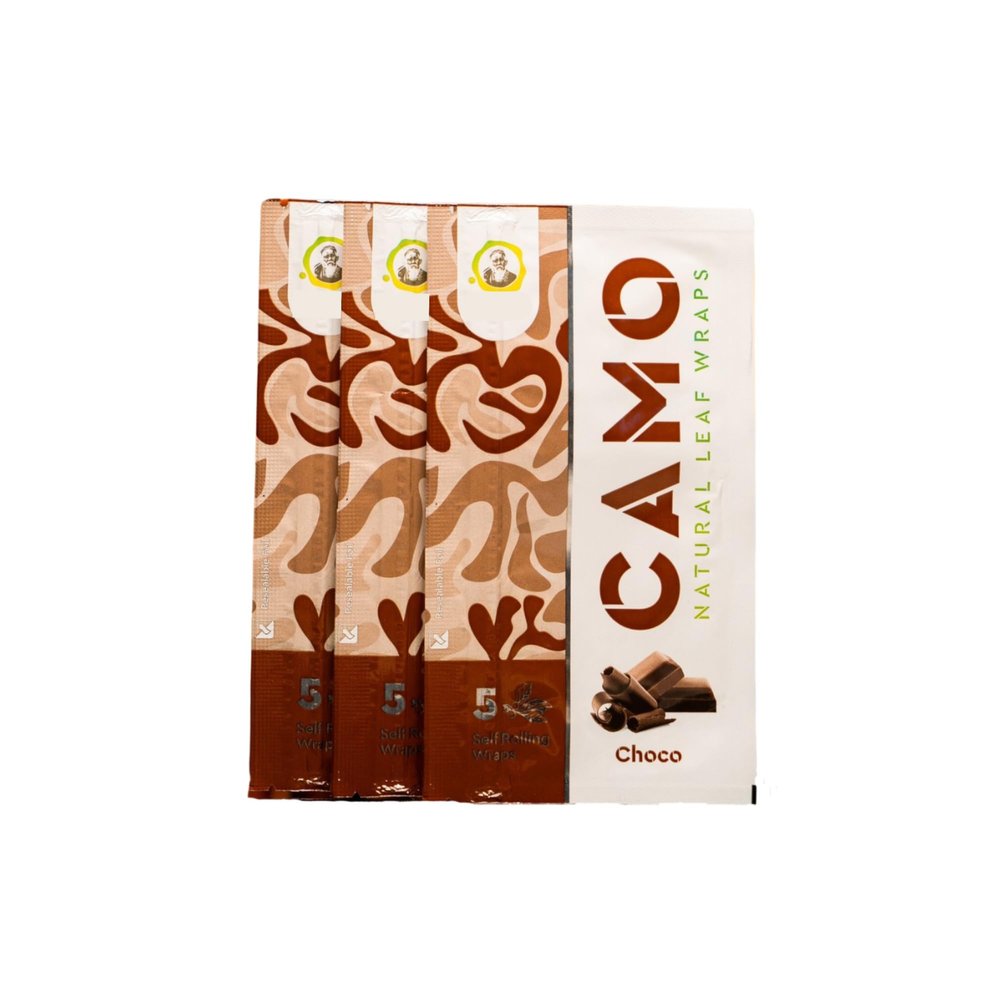 Afghan Natural Leaf Camo Wraps - Offical Camo Cones sticker included (Chocolate - 6 Pack)