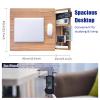 SUZEPER Adjustable Overbed Bedside Table with Wheels,c Shaped End Table,Couch Side Table with Storage,Rolling Laptop Computer Standing Desk Cart Height 21.6"-31.4"(19.6" Wx15.7 Dx21.6 H, B) view 4