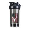 America Flag Deer 18 Ounce Shaker Bottle Drink Mixer Leak-proof Pre Workout Protein Shakes Meal Replacement Shakes Bottles 500ML/18 Oz Black view 1