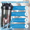 America Flag Deer 18 Ounce Shaker Bottle Drink Mixer Leak-proof Pre Workout Protein Shakes Meal Replacement Shakes Bottles 500ML/18 Oz Black view 2