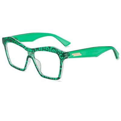 bullabulling Square Cat Eye Reading Glasses For Women Blue Light Blocking Fashion Cateye Reader (green, 1.25, x)