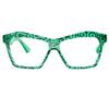 bullabulling Square Cat Eye Reading Glasses For Women Blue Light Blocking Fashion Cateye Reader (green, 1.25, x) view 2