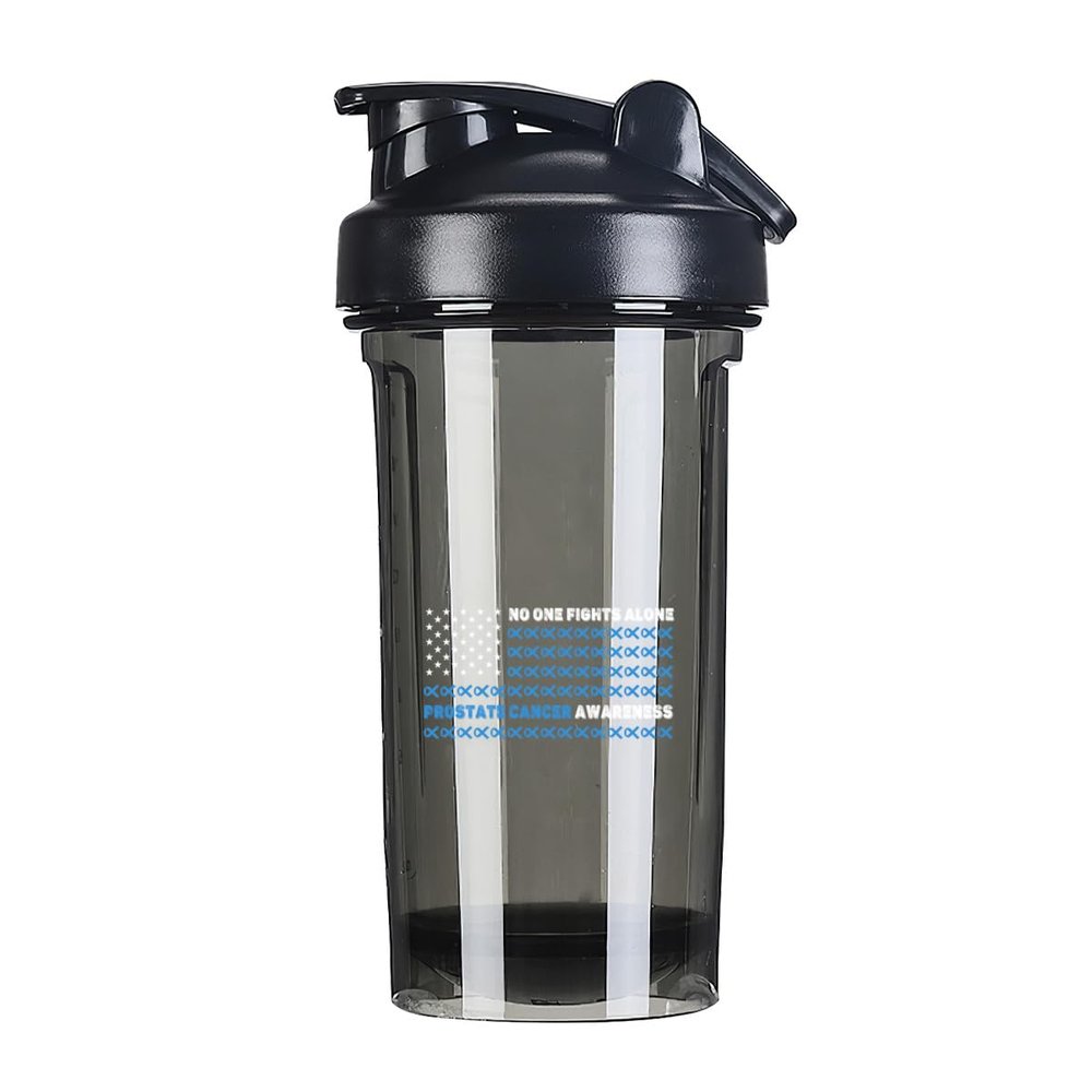 America Flag Fight Prostate Cancer Awareness 18 Ounce Shaker Bottle Drink Mixer Leak-proof Pre Workout Protein Shakes Meal Replacement Shakes Bottles 500ML/18 Oz Black