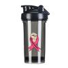 Breast Cancer Awareness 18 Ounce Shaker Bottle Drink Mixer Leak-proof Pre Workout Protein Shakes Meal Replacement Shakes Bottles 500ML/18 Oz Black view 1