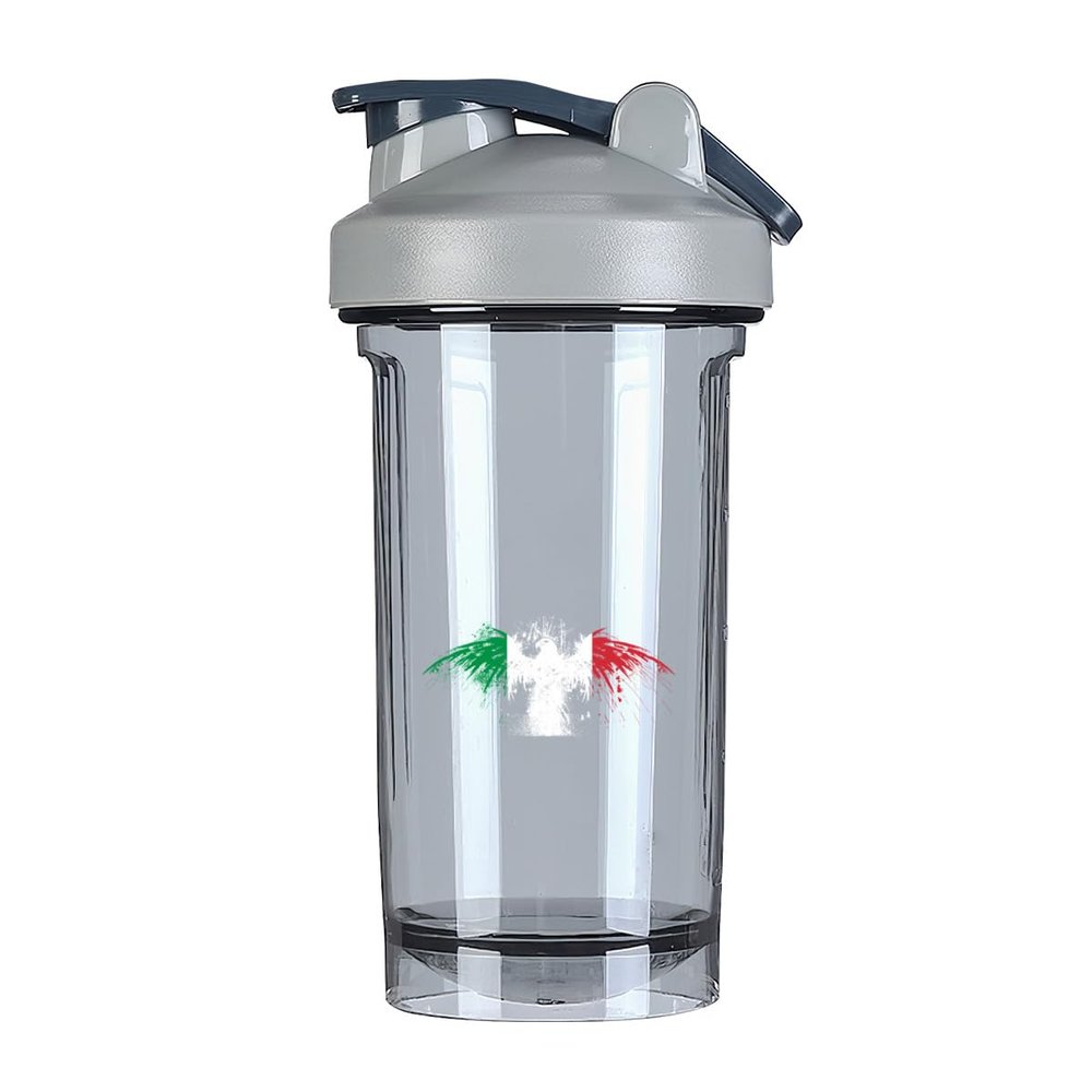 Italy Flag 18 Ounce Shaker Bottle Drink Mixer Leak-proof Pre Workout Protein Shakes Meal Replacement Shakes Bottles 500ML/18 Oz Gray