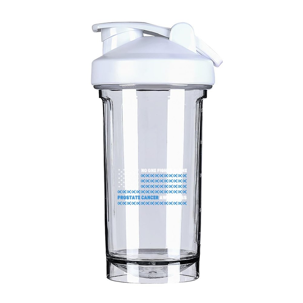 America Flag Fight Prostate Cancer Awareness 18 Ounce Shaker Bottle Drink Mixer Leak-proof Pre Workout Protein Shakes Meal Replacement Shakes Bottles 500ML/18 Oz White