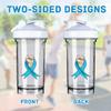 Prostate Cancer Awareness 1 18 Ounce Shaker Bottle Drink Mixer Leak-proof Pre Workout Protein Shakes Meal Replacement Shakes Bottles 500ML/18 Oz White view 3