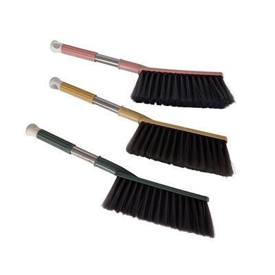 3 Pack Soft Bristle Bed Sheets Sweeping Cleaning Brush with Long Hand, Counter Duster for Debris Hair Remover Desk Quilt Sofa Furniture (Pink Green Yellow)