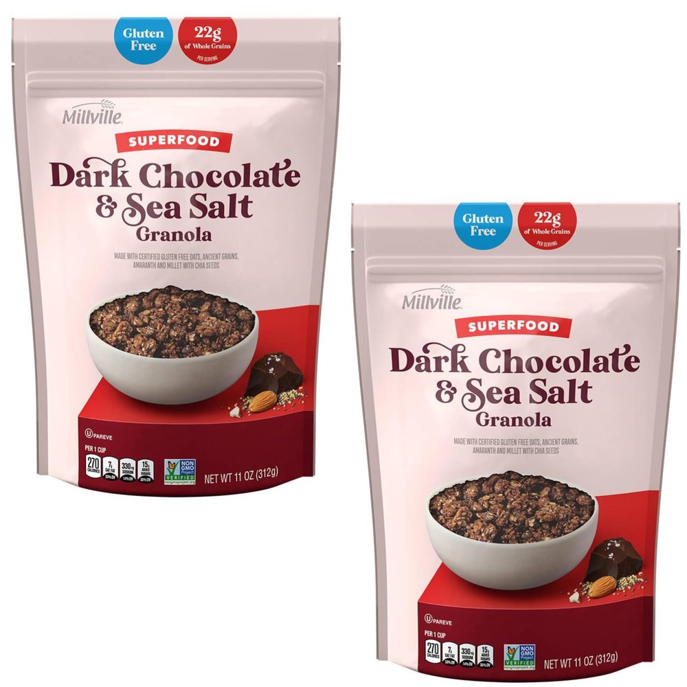2-PACK Simply Nature Dark Chocolate Sea Salt Superfoods Granola Gluten-Free, Guilt-Free Indulgence! Crunchy, Delicious, & Packed with Nutrients 11oz of Pure Bliss Per Bag!