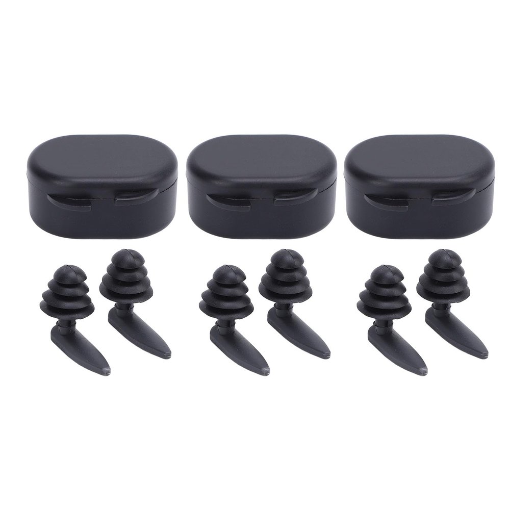 3 Pairs Swimming Ear Plugs, Reusable Noise Cancelling Earplugs Water Earbuds with Noise Reduction, for Adults Sports Swimming