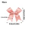 homeemoh 50pcs Satin Ribbon Bows 3" Small Premade Bowknot Cute Bows Decoration for Christmas Candy Treat Bag Gift Wrapping Sewing Accessories (Rose Gold) view 2