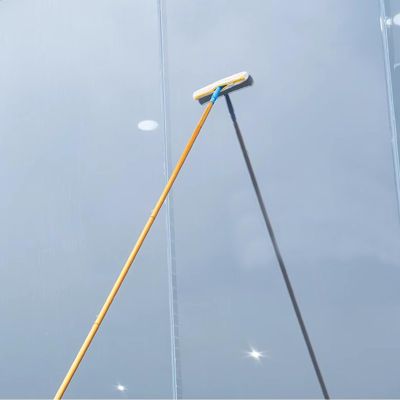 SUZEPER Telescopic Window Cleaner Kit with Squeegees, Portable Extension Pole, Professional Outdoor Window Cleaner Tool for High Window Mirror Cleaning(4.5M/14.7FT, Gold)