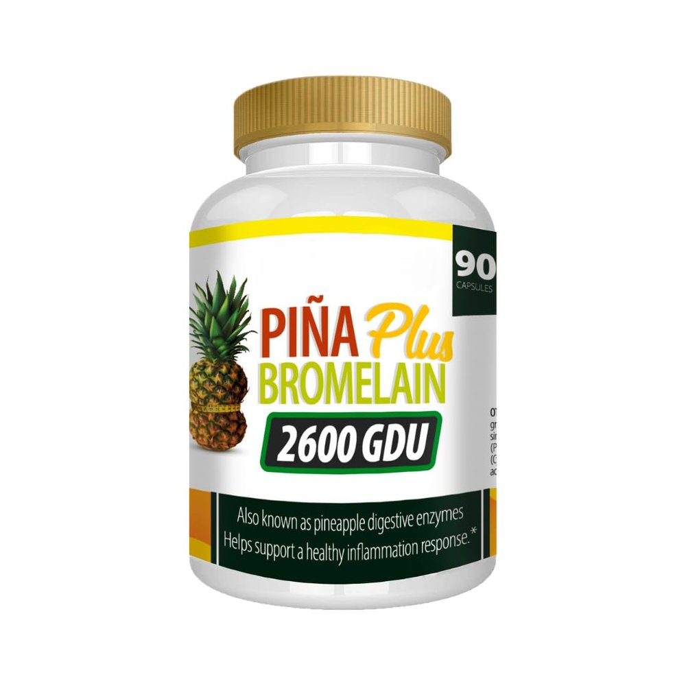 Bromelain Supplement, PIA Plus Pineapple, 90 Capsules