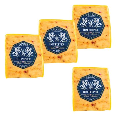 Excalibur Hot Pepper Double Gloucester Cuts, 7 oz, 4 Pack