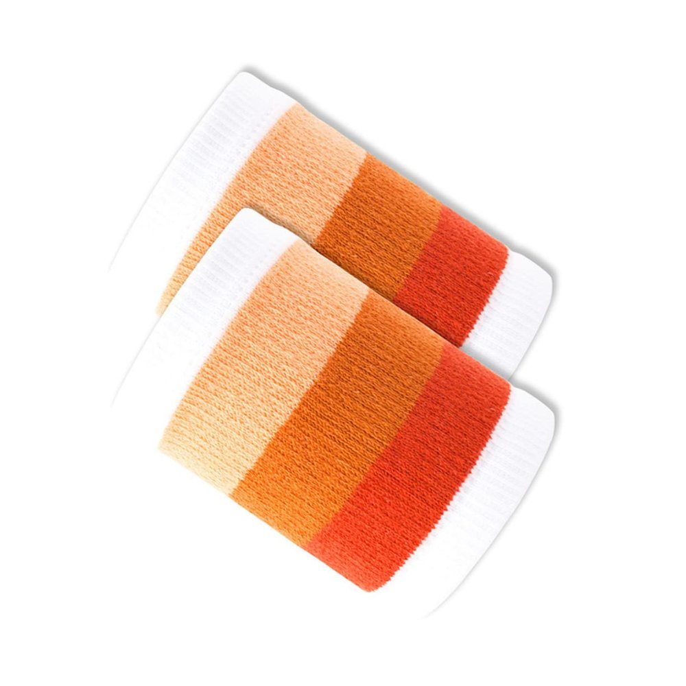 CORHAD 2pairs Sweat-Absorbent Cotton Wristbands for Men Women Breathable Exercise Coral Red for Yoga Gym Workouts Basketball Running