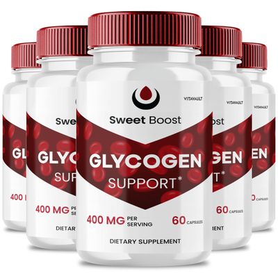 Sweet Boost Capsules, SweetBoost Glycogen Support Pills, Sweet Boost Dietary Supplement, Maximum Strength SweetBoost Glyco Support Advanced Formula, SweetBoost Pills, Sweet Boost Reviews (5 Pack)