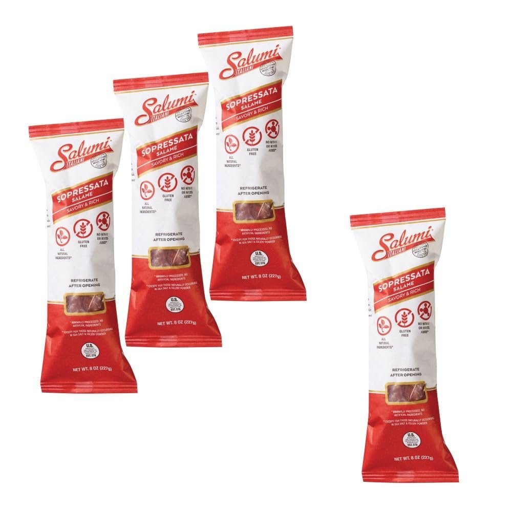 Salumi Italiani Sopressata Salame, 8 oz, 4 Pack