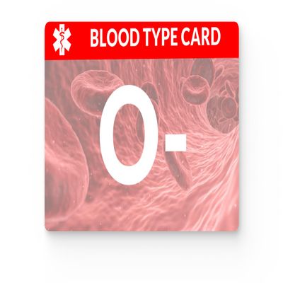 O Negative and O Positive Blood Type Identification for Emergency Use, Medical Awareness (O Negative)
