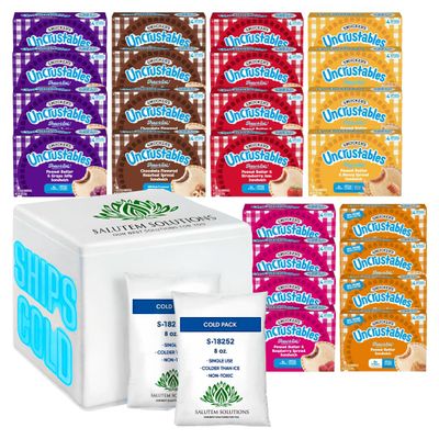 Uncrustables Mixed Flavors (Strawberry, Grape, Raspberry, Chocolate, Honey, Peanut Butter) - Peanut Butter Frozen Sandwich, 4 Count - Pack of 24, 4 of Each flavor (total 96 pieces)