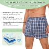 ShieldEase Incontinence Underwear for Men Washable - Reusable Boxer Briefs with Front Fly, Front & Rear Leak Proof, 120ml Absorbency (3 Pack, Plaid Blue Green, 2XL) view 2