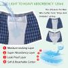 ShieldEase Incontinence Underwear for Men Washable - Reusable Boxer Briefs with Front Fly, Front & Rear Leak Proof, 120ml Absorbency (3 Pack, Plaid Blue Green, 2XL) view 3