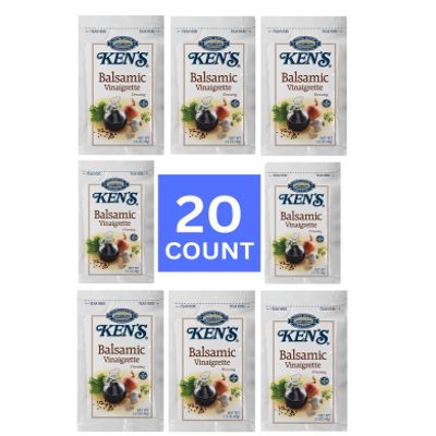 20 Count | Salad Dressing Packets | Individual Single Serve Salad Dressing condiment packets | 1.5 Oz Per Pouch (Balsamic Vinaigrette)