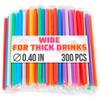 300 Pcs Wide Smoothie Straws Boba Straws Individually Wrapped for Milkshakes, Bubble Tea & Ice Lattes Suitable for Cold & Hot Drinks, Large Pack for Quick & Easy Serving view 1