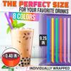 300 Pcs Wide Smoothie Straws Boba Straws Individually Wrapped for Milkshakes, Bubble Tea & Ice Lattes Suitable for Cold & Hot Drinks, Large Pack for Quick & Easy Serving view 2
