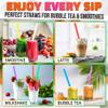300 Pcs Wide Smoothie Straws Boba Straws Individually Wrapped for Milkshakes, Bubble Tea & Ice Lattes Suitable for Cold & Hot Drinks, Large Pack for Quick & Easy Serving view 4