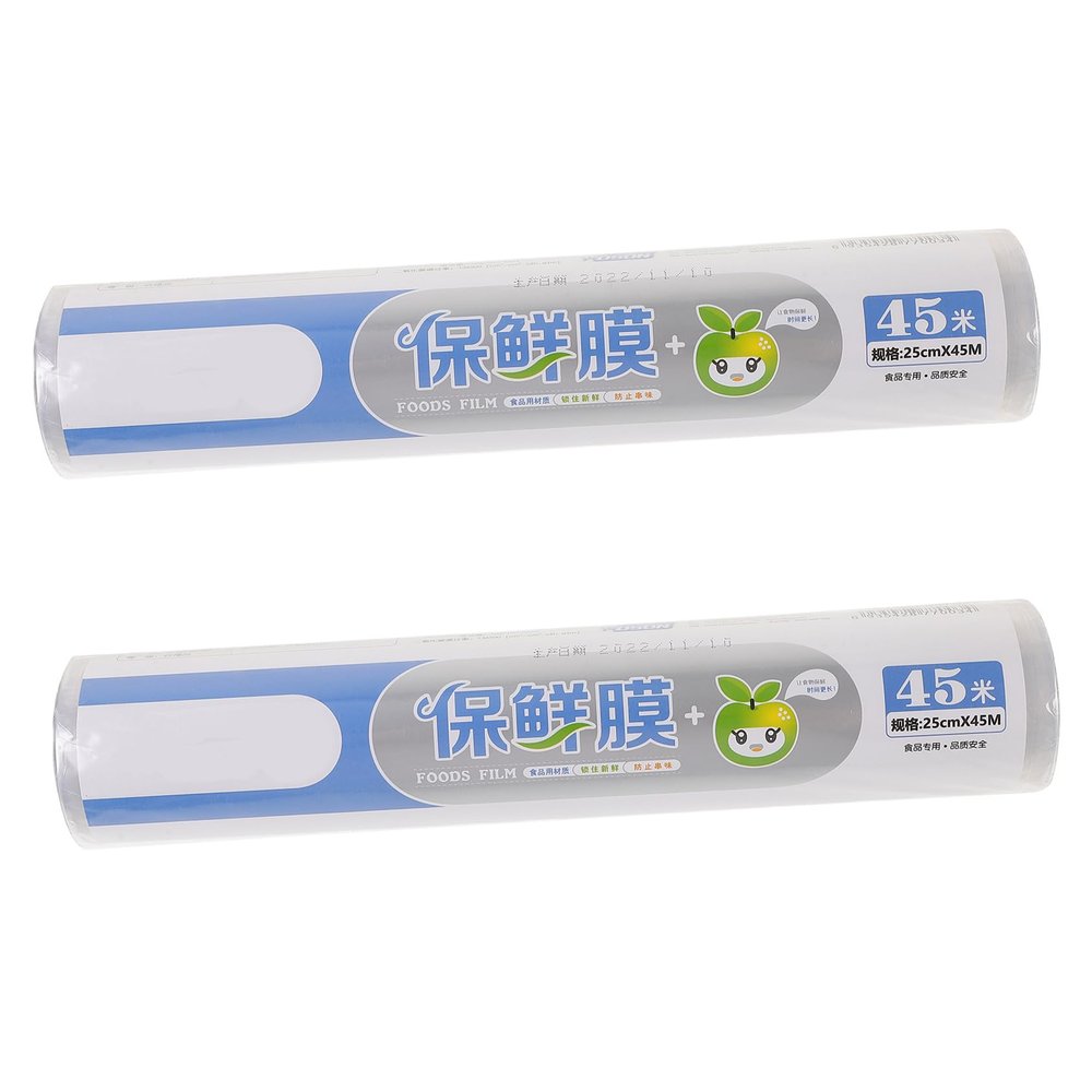 ARTSEWPLY 2rolls Disposable Food Cling Wrap Roll with Slide Cutter Pe Film for Freshness Kitchen Supplies for Restaurants and Home Use