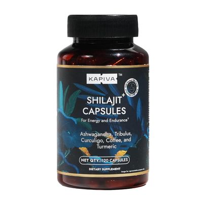 Organic Himalayan Shilajit Resin Extract with Ashwagandha & Turmeric-400mg Max Potency, Lab Tested Pure Shilajit for Men & Women, 85+ Trace Minerals, Immune Support, Energy, 2 Month Supply-120 Capsule