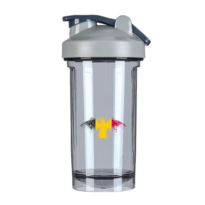Belgian Flag 18 Ounce Shaker Bottle Drink Mixer Leak-proof Pre Workout Protein Shakes Meal Replacement Shakes Bottles 500ML/18 Oz Gray