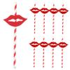 Healifty 40pcs Lip Decorated Paper Straws for Graduation Party Birthday and Wedding Decorations Fun Red for Cocktails and Festive Events view 1