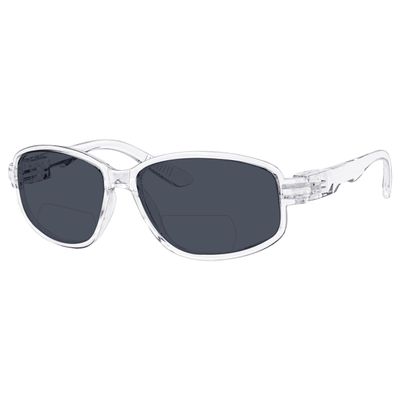 Eyekepper Bifocal Sunglasses for Women Men 4.0, Wrap Design Clear Frame