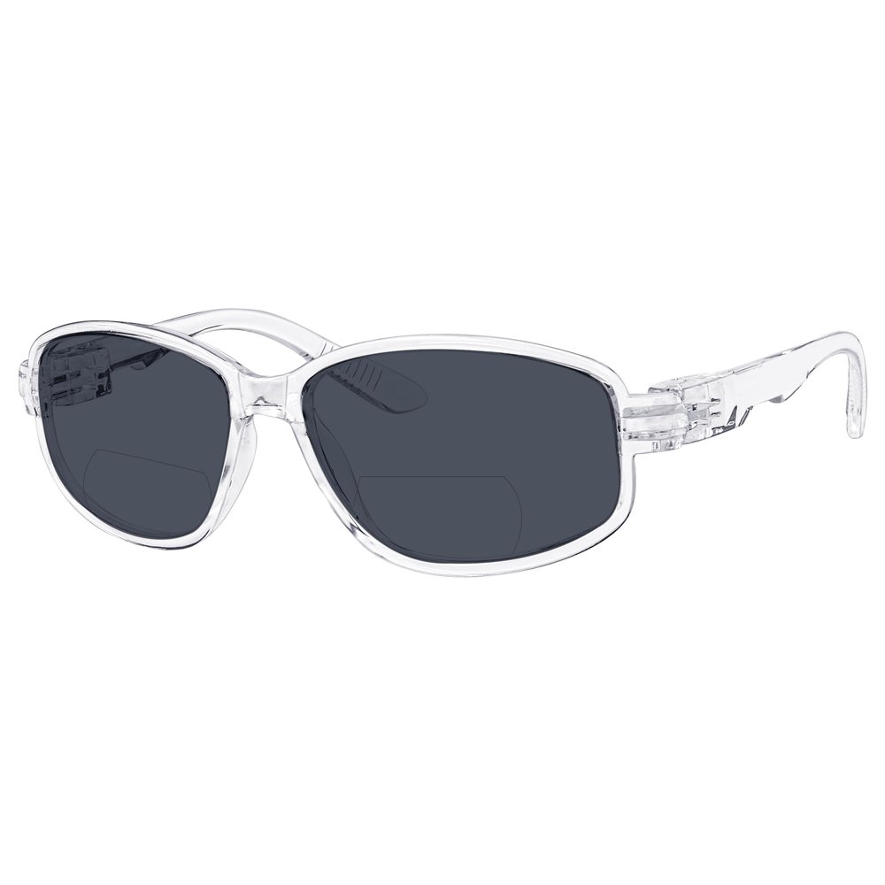 Eyekepper Bifocal Sunglasses for Women Men 4.0, Wrap Design Clear Frame