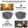 Eyekepper Bifocal Sunglasses for Women Men 4.0, Wrap Design Clear Frame view 3