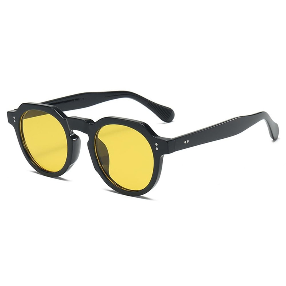 SightPerk Men Women Oval Anti-UV Reading Glasses, Fishing, Outdoor Hiking, Middle Aged and Elderly Sunglasses (Black & Yellow, 1.0, Diopters)