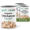 Food to Live Organic Canned Chickpeas, 14 oz (Pack of 4) - Unsalted Non-GMO Garbanzo Beans. Vegan. USDA Certified Organic. Good Source of Fiber and Protein. Wholesale. Made in Italy view 1
