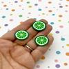 10 Large Polymer Clay Lime Fruit Slices, Faux Miniature Fruit for DIY Crafts and Decorations view 2