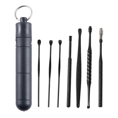 7pcs Ear Wax Removal Tool Kit Stainless Steel Ear Cleansing Tool Set Ear Curette Ear Wax Removal Tool with Storage Case