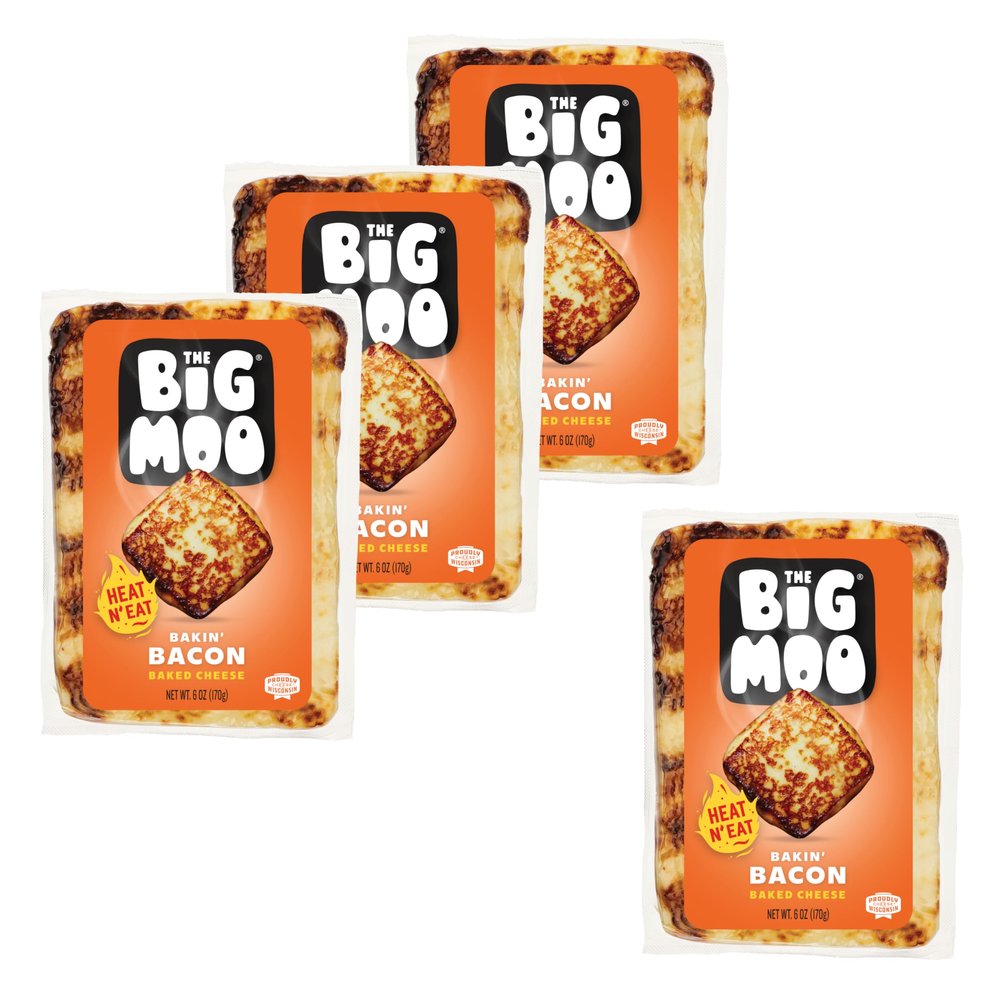 The Big Moo Bakin' Bacon Baked Cheese, 6 oz, 4 Pack
