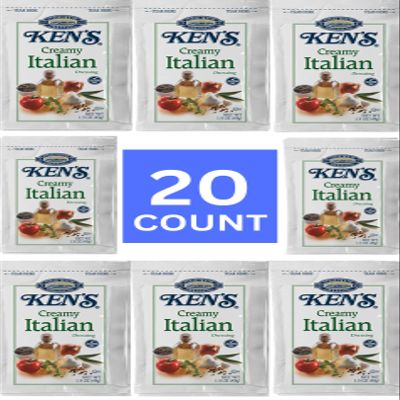 20 Count | Salad Dressing Packets | Individual Single Serve Salad Dressing condiment packets | 1.5 Oz Per Pouch (Creamy Italian)