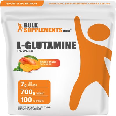 BulkSupplements.com L-Glutamine Powder - Glutamine Supplement, Amino Acid Supplement - Mango Tango Flavor, 7g per Serving, 700g (1.5 lbs) (Pack of 1)