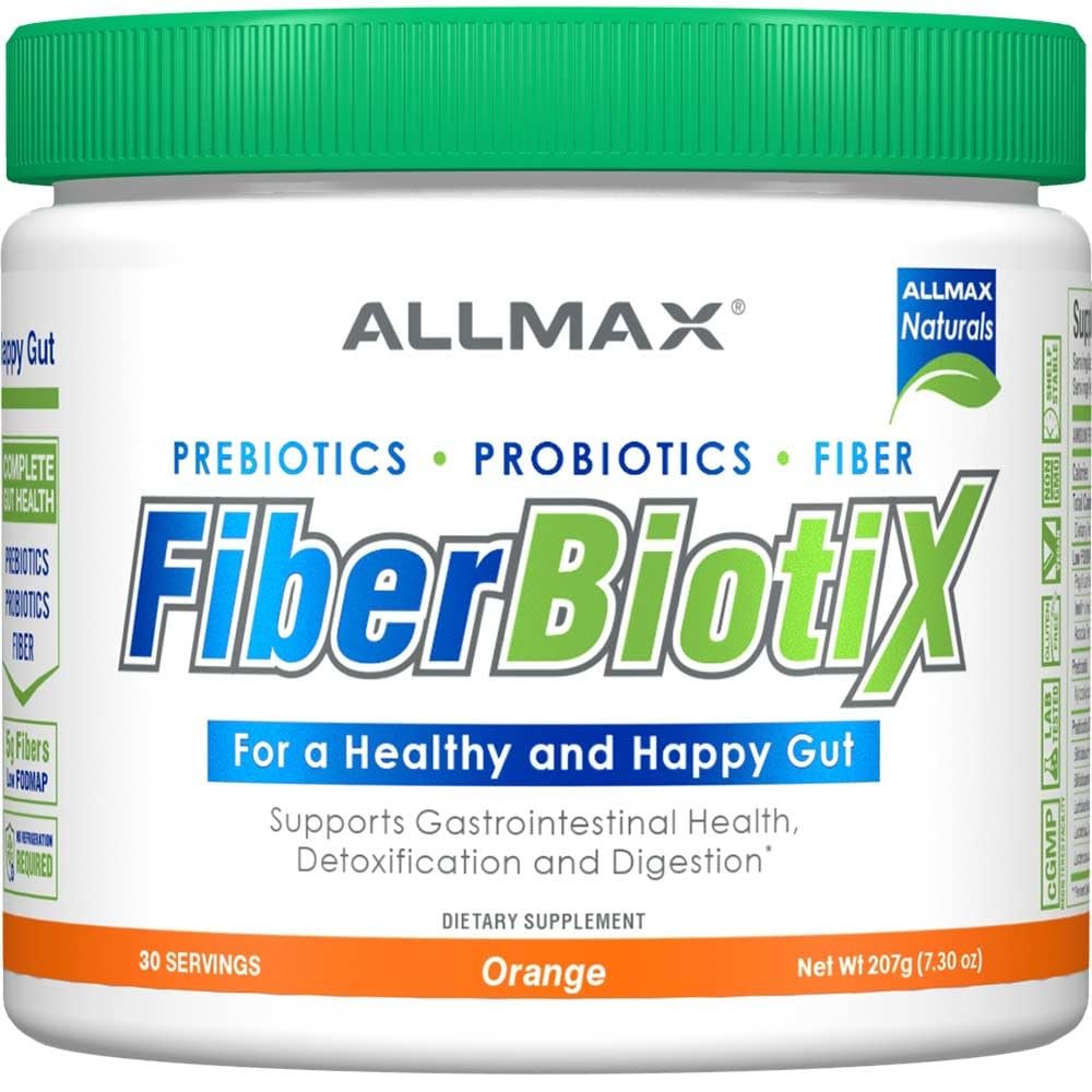 ALLMAX FiberBiotix Fiber Supplement Powder, Orange, 207 g