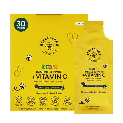 Beekeeper's Naturals Kid's Immune Liposomal Vitamin C, Mixed Berry, 30 Ct