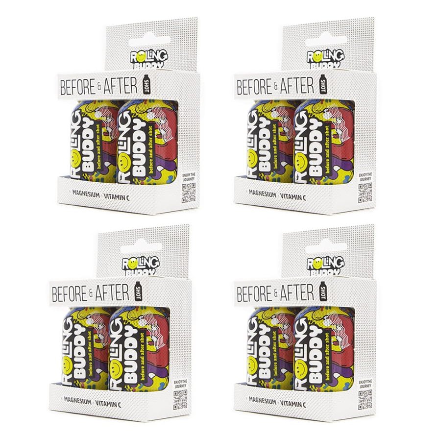 ROLLING BUDDY Pre and Post Rave Recovery Shot - Rave Safely, No 5HTP, Jaw Clench Relief, Essential Vitamins for Brain & Body Protection Before and After Rave Antioxidant Shot 2-Pack (4)