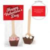 12ct Personalized Valentine's Day Favors Hot Chocolate Spoons Gourmet Dark Chocolate with Crushed Peppermint (12 Pack) - Script Heart view 2