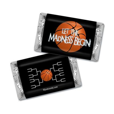 100ct Basketball Party Favors Wrappers for Miniatures Let the Madness Begin (100 Count) - Black - Candy Not Included