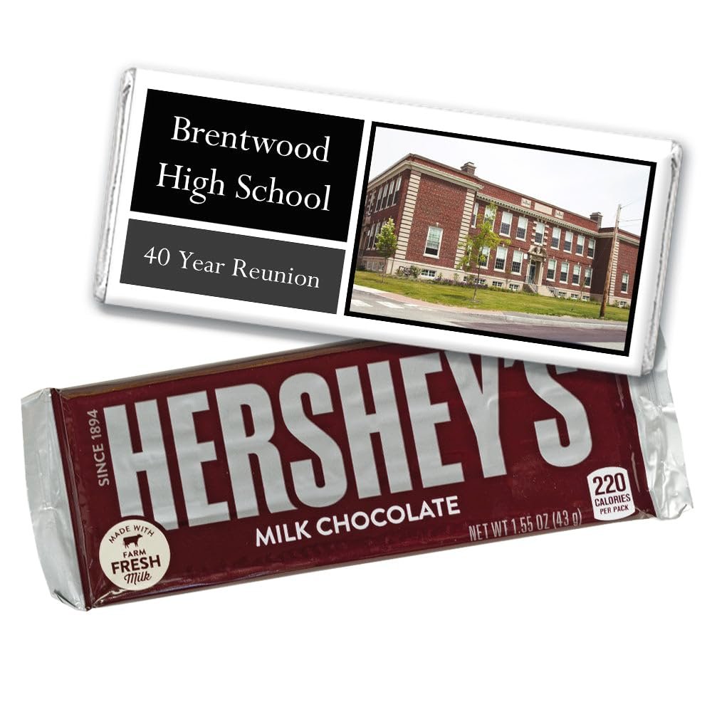 36ct Personalized Class Reunion Candy Party Party Favors in Bulk Chocolate Bars (36 Count) - Add Your School Photo