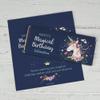 25ct DIY Unicorn Birthday Party Favors Personalized Wrappers for Chocolate Bars (25 Count) - Navy Blue view 1